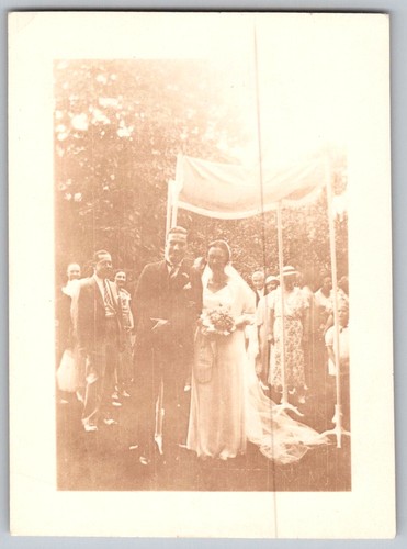 Vtg snapshot bride groom - snapshot,
